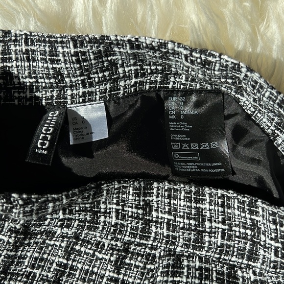 H&M Skirts Hm Plaid Black And White High Waisted Mini Skirt In
